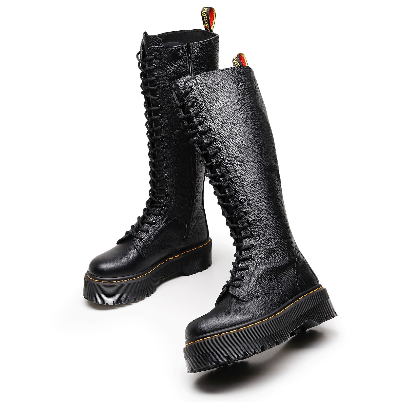 Women's 20-Hole English Style Long Boots - Cowhide Litchi