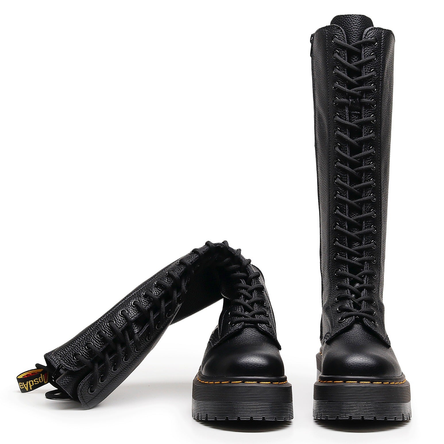 Women's 20-Hole English Style Long Boots - Cowhide Litchi