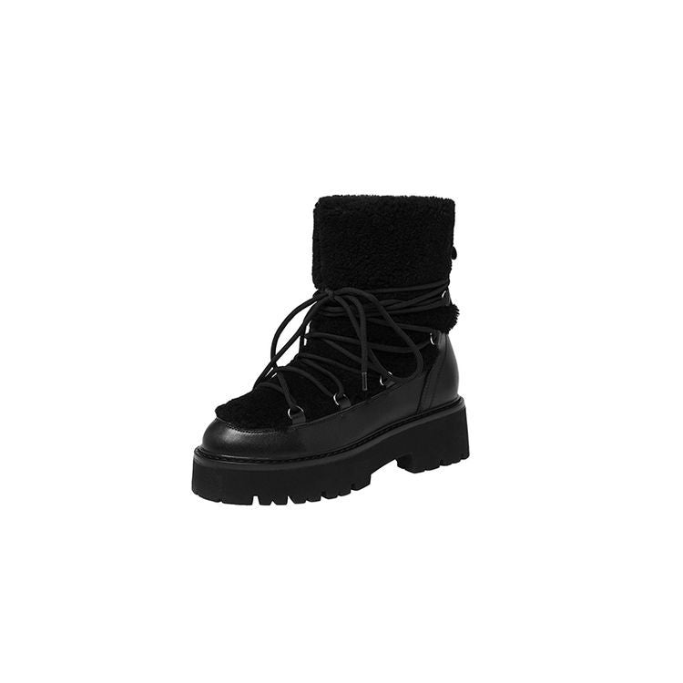 Women's Winter Snow Boots - Fleece-Lined Ankle Boots