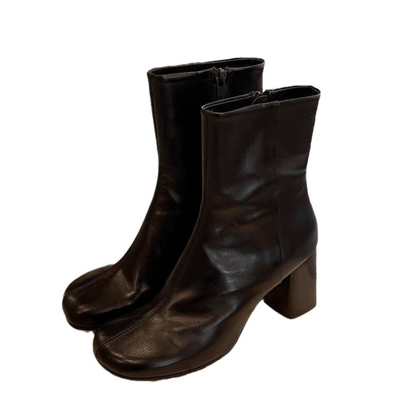 Women's Retro Ankle Boots - Genuine Leather