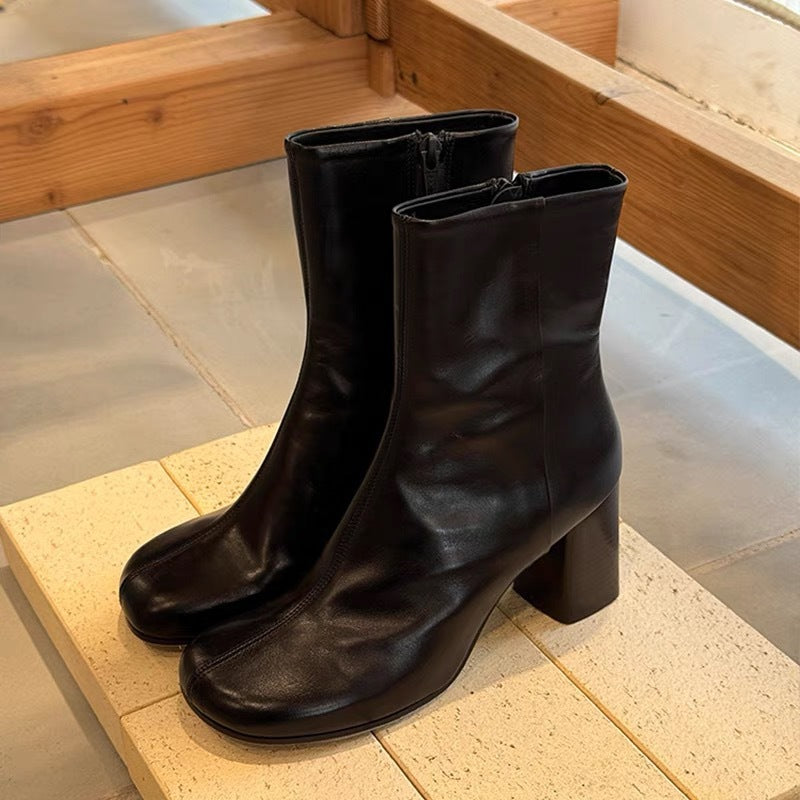 Women's Retro Ankle Boots - Genuine Leather