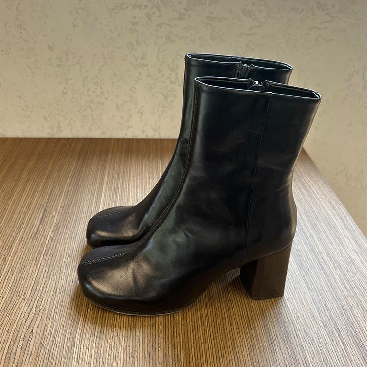 Women's Retro Ankle Boots - Genuine Leather