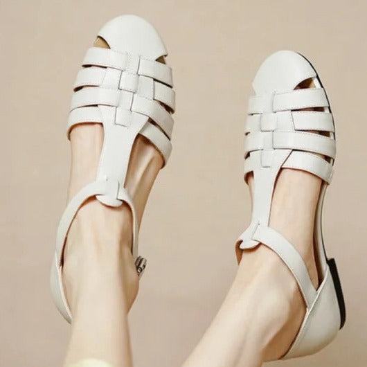 Women's Vintage Roman Sandals - Genuine Leather Flats