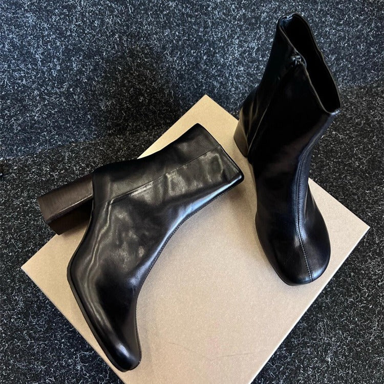 Women's Retro Ankle Boots - Genuine Leather