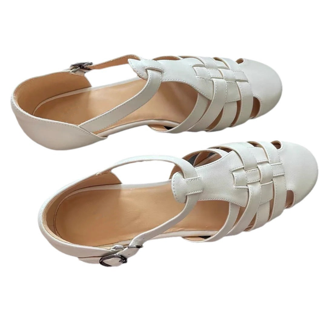 Women's Vintage Roman Sandals - Genuine Leather Flats