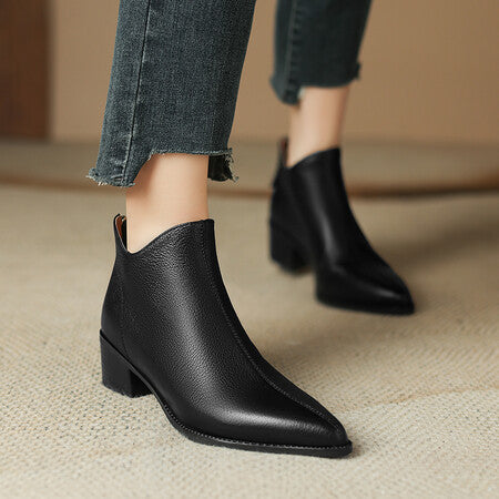 Women's French Chelsea Ankle Boots - Sheepskin Leather
