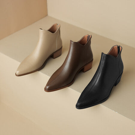 Women's French Chelsea Ankle Boots - Sheepskin Leather