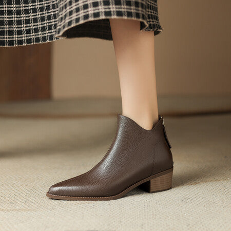 Women's French Chelsea Ankle Boots - Sheepskin Leather