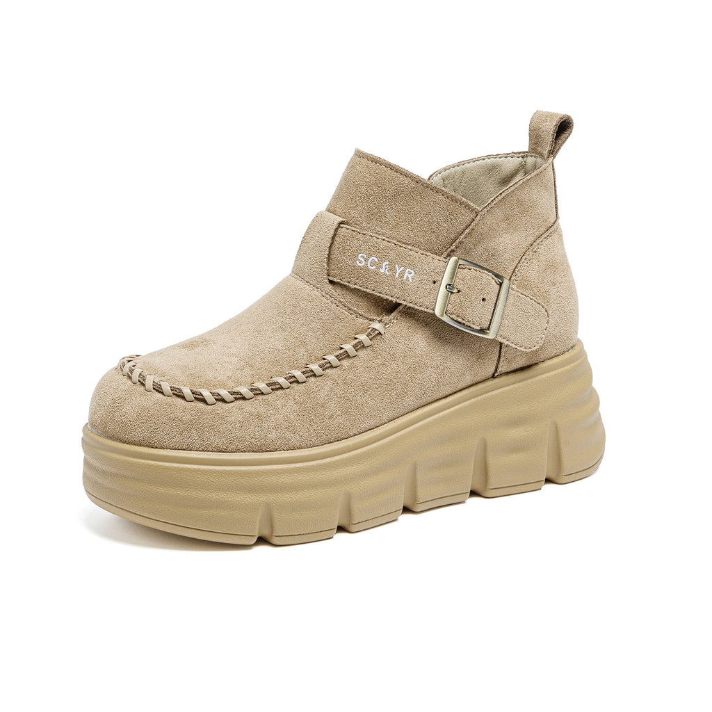 Women's 2025 New Autumn Women's Shoes British Style Retro Thick Sole Increased Casual Shoes