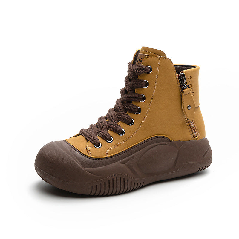 Torre Shoes Women's 2025 Autumn New Retro Lightweight Cyber Popular Explosive Plate Thick Bottom Heightened Casual Fashion Women's Shoes