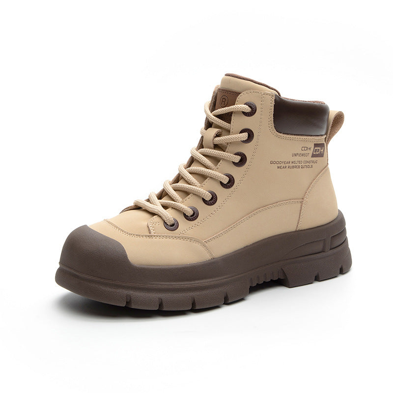 Thick Bottom Cyber Popular Retro Contrast Color 2025 New Spring And Autumn Fried Street Fashion Short Boots American Workwear Boots