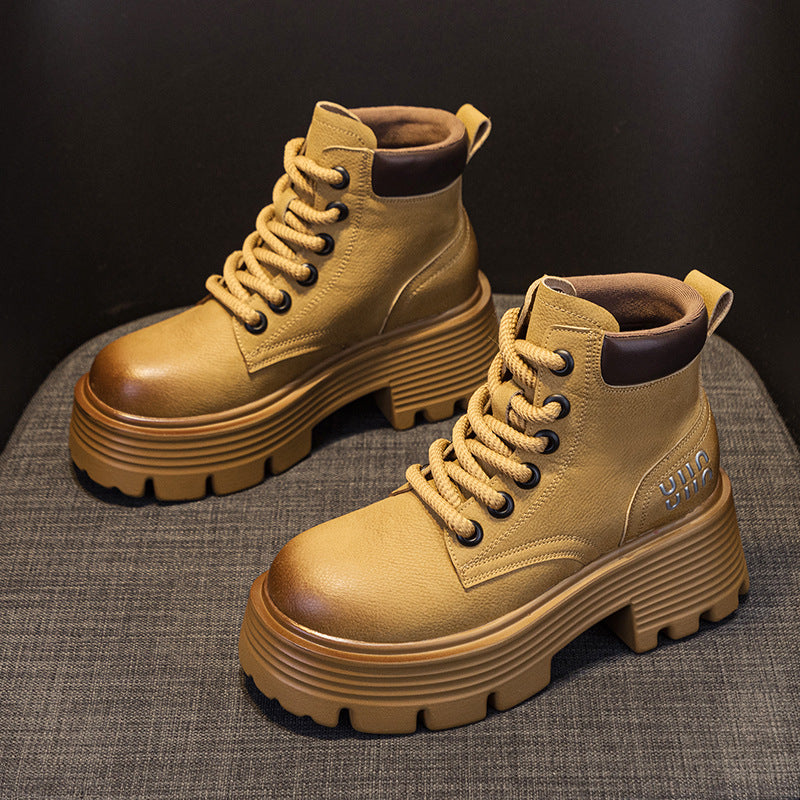 Women's 2025 New Retro Motorcycle Boots European And American Leather Short Boots British Style All-match Women's Boots