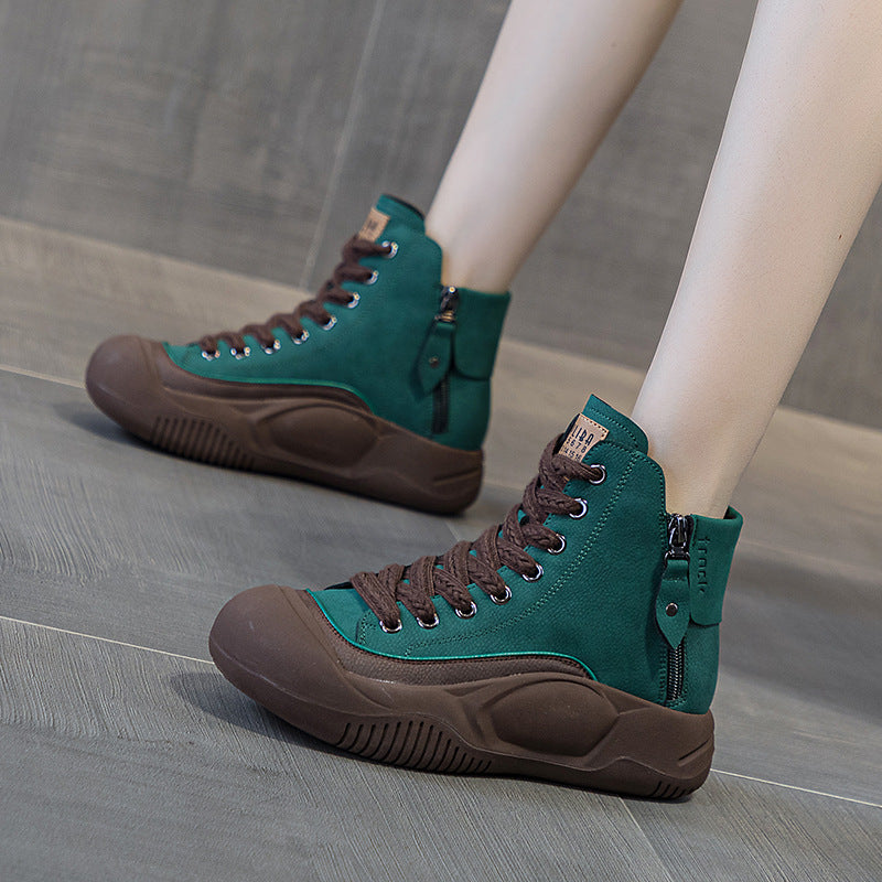 Torre Shoes Women's 2025 Autumn New Retro Lightweight Cyber Popular Explosive Plate Thick Bottom Heightened Casual Fashion Women's Shoes