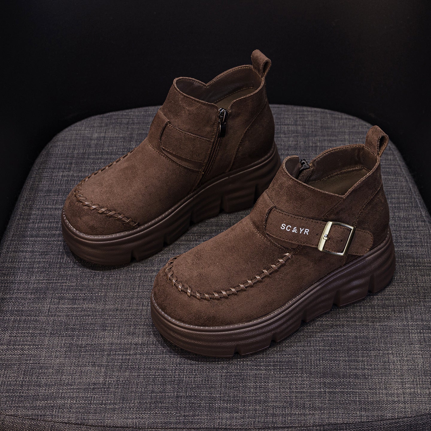 Women's 2025 New Autumn Women's Shoes British Style Retro Thick Sole Increased Casual Shoes