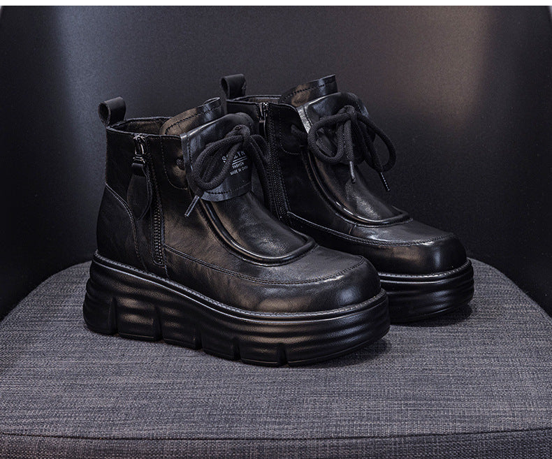 Thick-soled Cotton-padded Shoes Women's 2025 Explosive Heightening Short Boots Casual Fashion Versatile Women's Boots