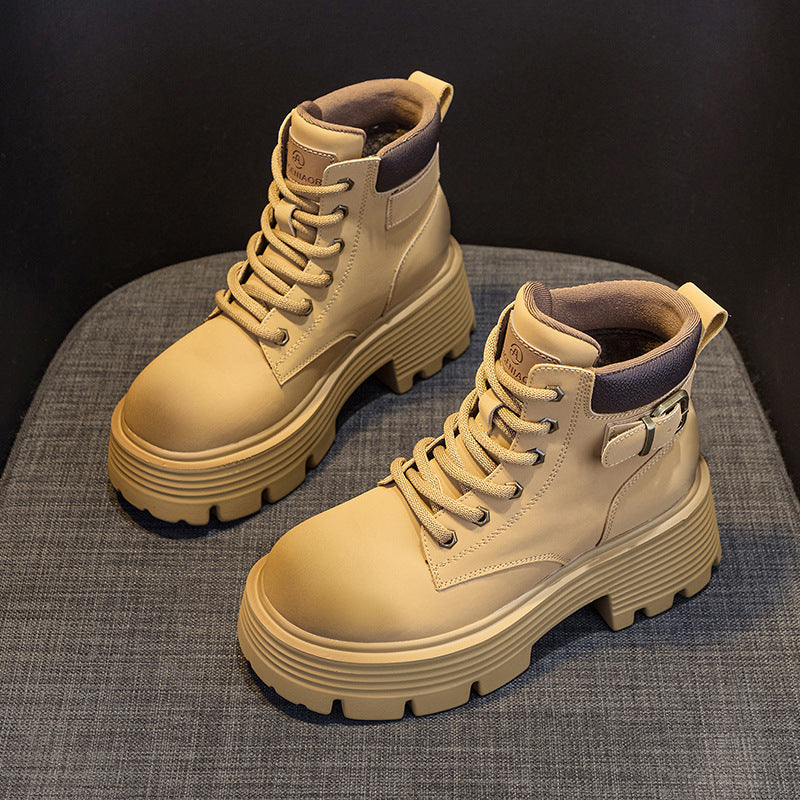 Women's 2025 New Retro Motorcycle Boots European And American Leather Short Tooling Boots British Style All-match Women's Boots