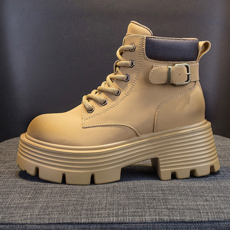 Women's 2025 New Retro Motorcycle Boots European And American Leather Short Tooling Boots British Style All-match Women's Boots