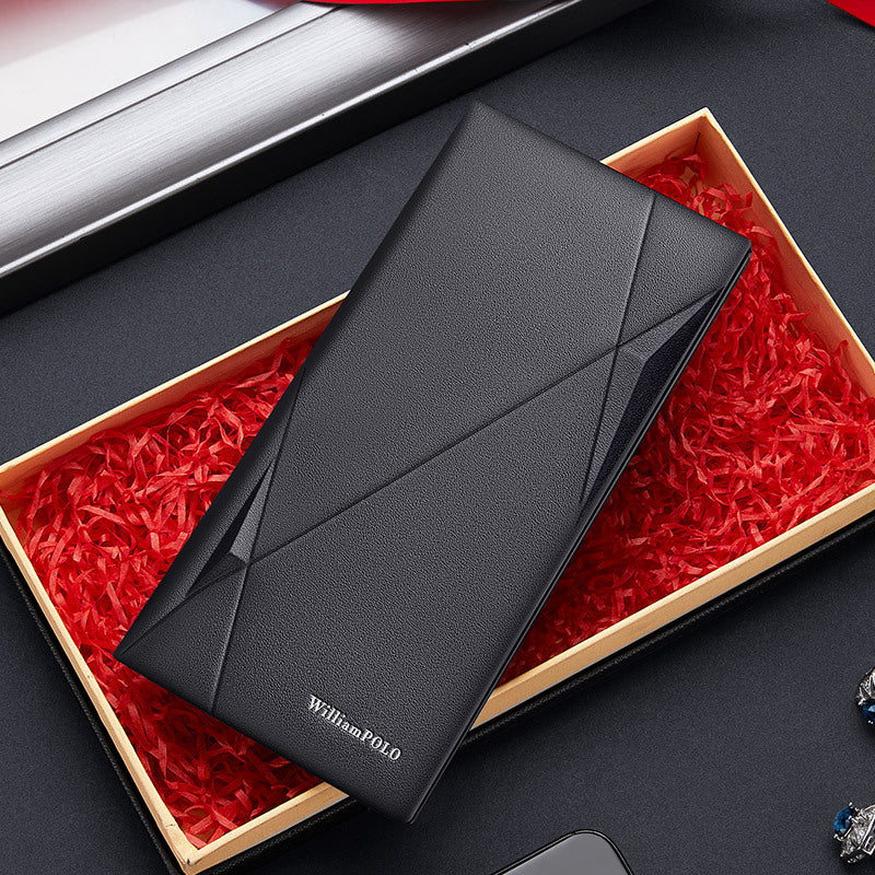 King Paul 2025 New Wallet Men's Long Leather Multi-card Cowhide Ultra-thin Soft Wallet Card Bag Wholesale