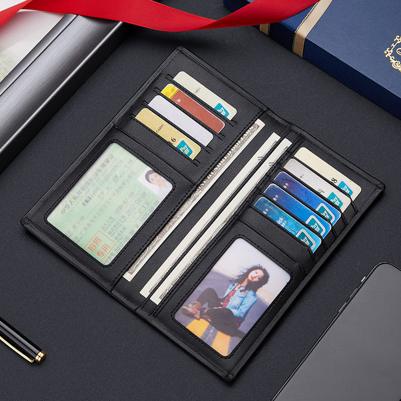 King Paul 2025 New Wallet Men's Long Leather Multi-card Cowhide Ultra-thin Soft Wallet Card Bag Wholesale