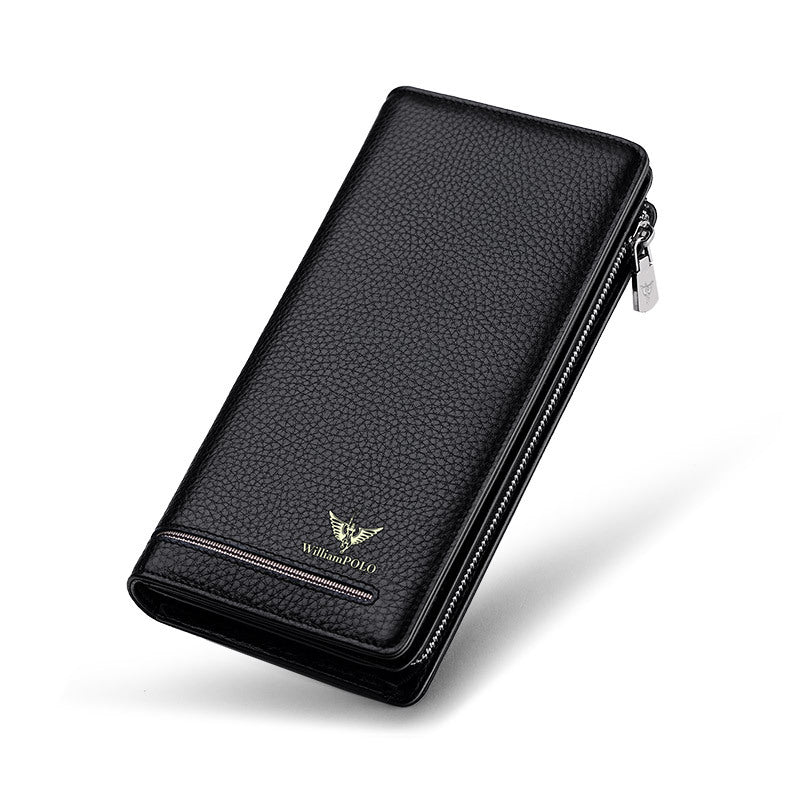 King Paul Business Zipper Wallet Cowhide Wallet Clutch Bag Wallet Men's Multifunctional Long Clutch Bag