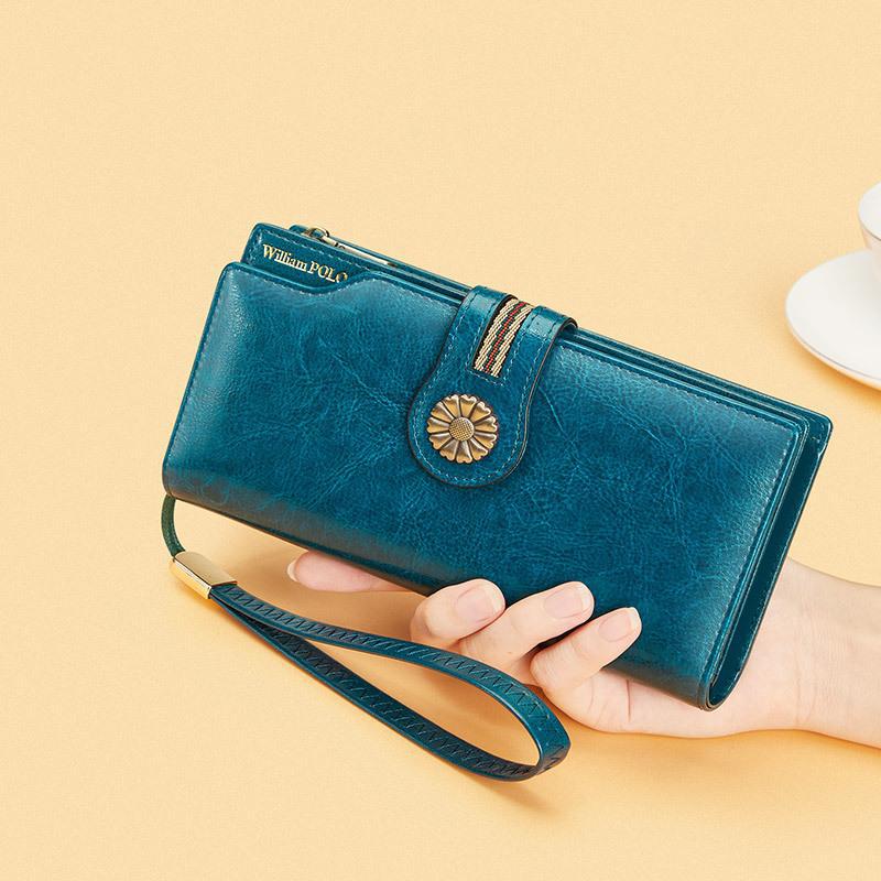 King Paul Genuine Leather Wallet Women's 2025 New Hand Bag Women's Small Bag Clutch Bag Long Wallet Card Bag