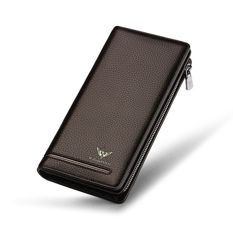 King Paul Business Zipper Wallet Cowhide Wallet Clutch Bag Wallet Men's Multifunctional Long Clutch Bag