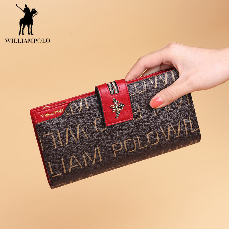 King Paul Women's Wallet Anti-theft Brush Long Wallet Fashion Wallet Large Capacity Hand-held Card Holder Banknote Wallet