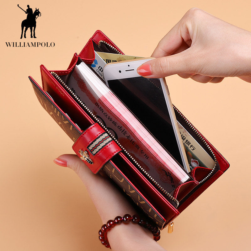 King Paul Women's Wallet Anti-theft Brush Long Wallet Fashion Wallet Large Capacity Hand-held Card Holder Banknote Wallet