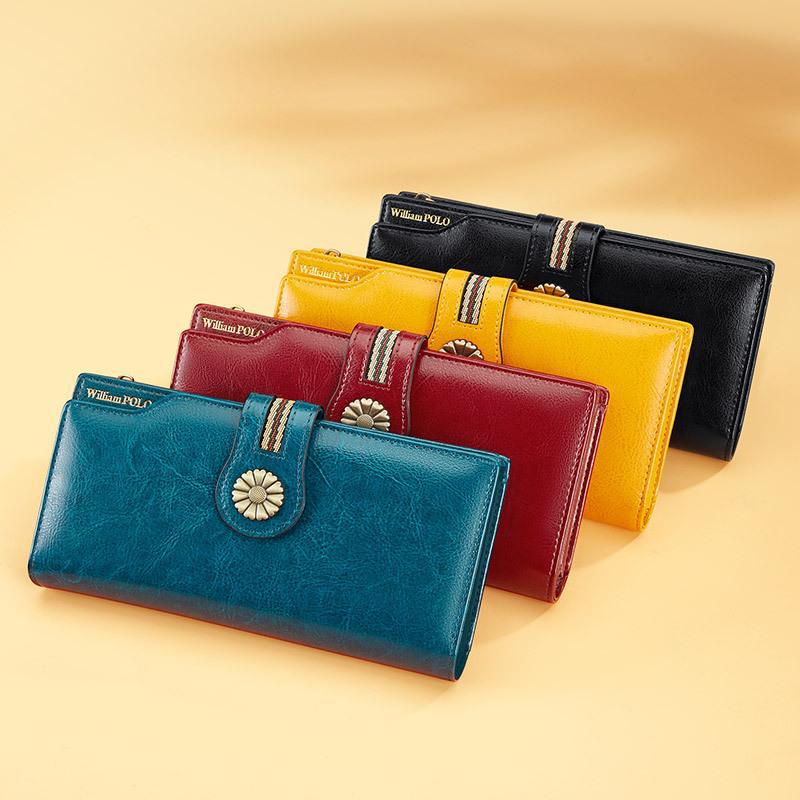 King Paul Genuine Leather Wallet Women's 2025 New Hand Bag Women's Small Bag Clutch Bag Long Wallet Card Bag