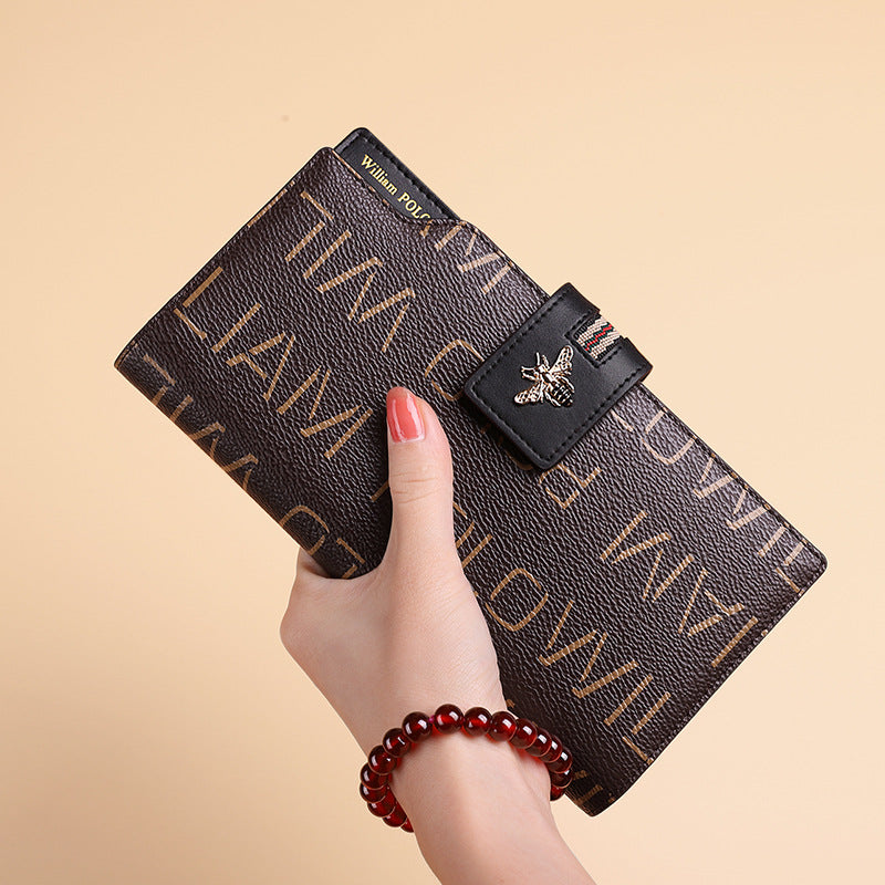 King Paul Women's Wallet Anti-theft Brush Long Wallet Fashion Wallet Large Capacity Hand-held Card Holder Banknote Wallet