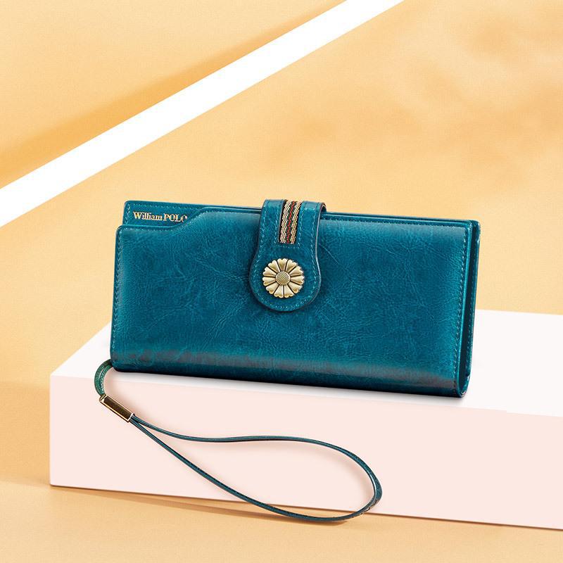 King Paul Genuine Leather Wallet Women's 2025 New Hand Bag Women's Small Bag Clutch Bag Long Wallet Card Bag
