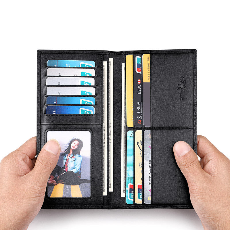 King Paul Wallet Men's Crocodile Pattern 2025 New Short Genuine Leather Men's Wallet Long