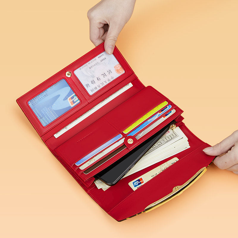 King Paul Wallet Women's New Long Fashionable Large Capacity Multi-function Wallet Simple All-match Clutch