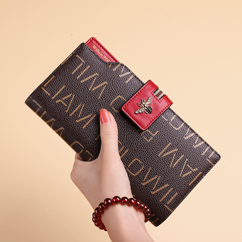 King Paul Women's Wallet Anti-theft Brush Long Wallet Fashion Wallet Large Capacity Hand-held Card Holder Banknote Wallet