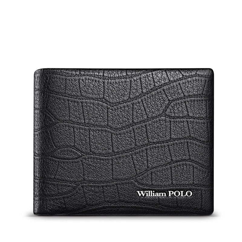 King Paul Wallet Men's Crocodile Pattern 2025 New Short Genuine Leather Men's Wallet Long