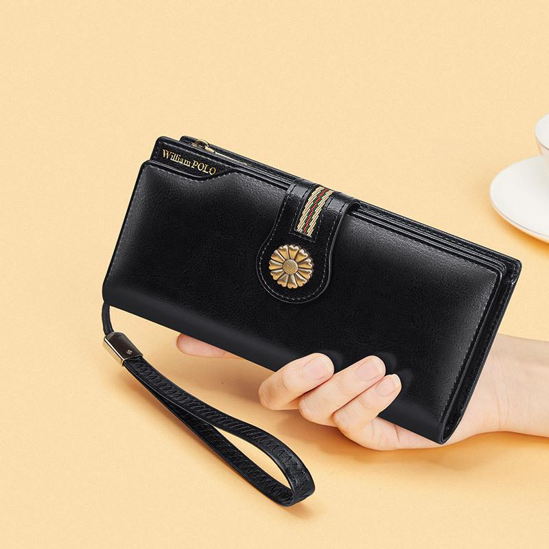 King Paul Genuine Leather Wallet Women's 2025 New Hand Bag Women's Small Bag Clutch Bag Long Wallet Card Bag