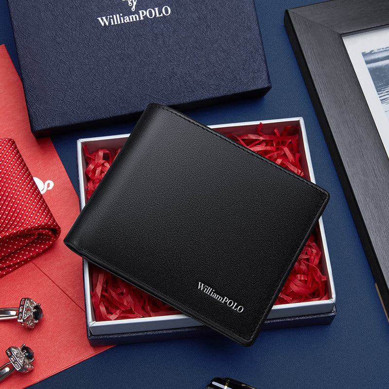 King Paul Genuine Wallet Men's Short Genuine Leather Money Clip New Cowhide Light Luxury High-end Wallet Gift