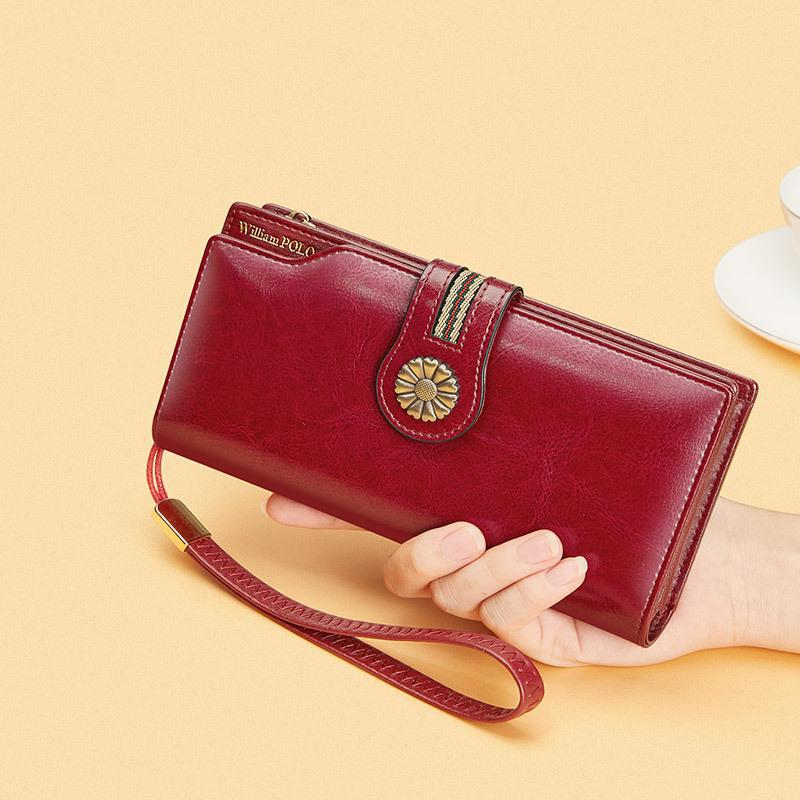 King Paul Genuine Leather Wallet Women's 2025 New Hand Bag Women's Small Bag Clutch Bag Long Wallet Card Bag