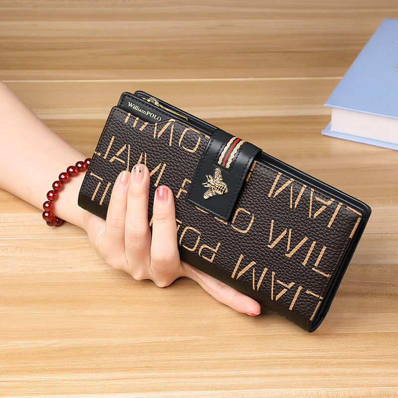 King Paul Women's Wallet Anti-theft Brush Long Wallet Fashion Wallet Large Capacity Hand-held Card Holder Banknote Wallet