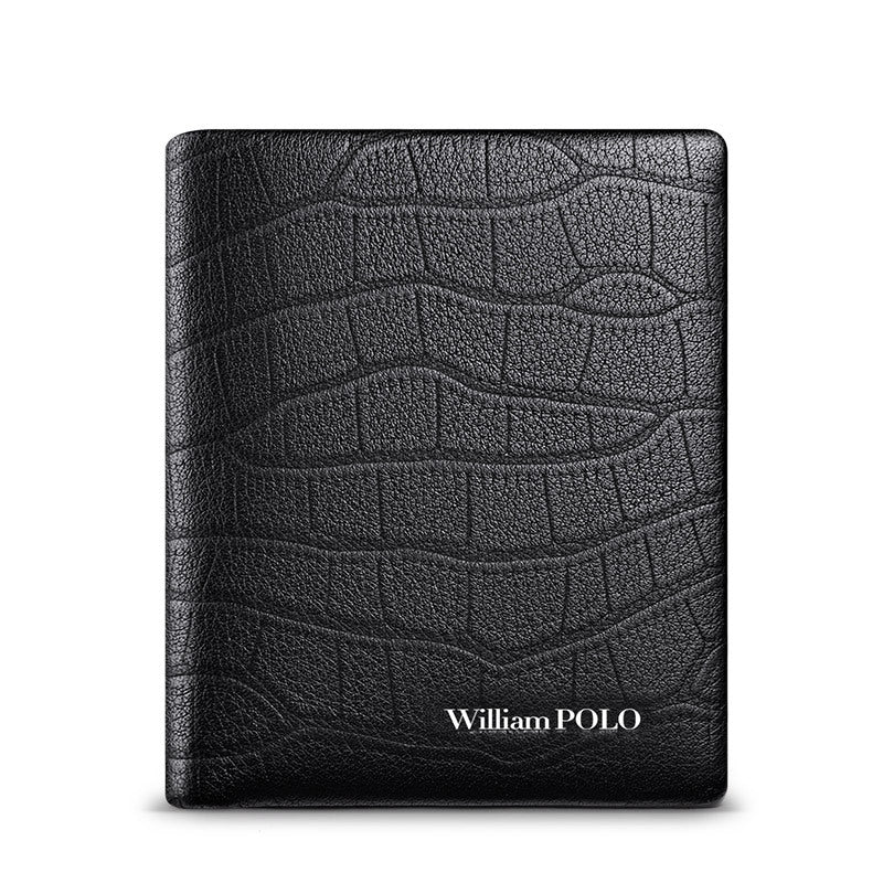 King Paul Wallet Men's Crocodile Pattern 2025 New Short Genuine Leather Men's Wallet Long