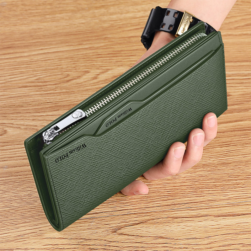 King Paul Genuine Leather Men's Wallet 2025 New Long Multi Card Holder Large Capacity Clutch Card Holder Wallet