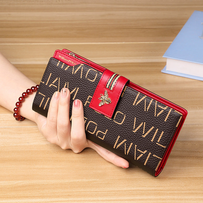 King Paul Women's Wallet Anti-theft Brush Long Wallet Fashion Wallet Large Capacity Hand-held Card Holder Banknote Wallet