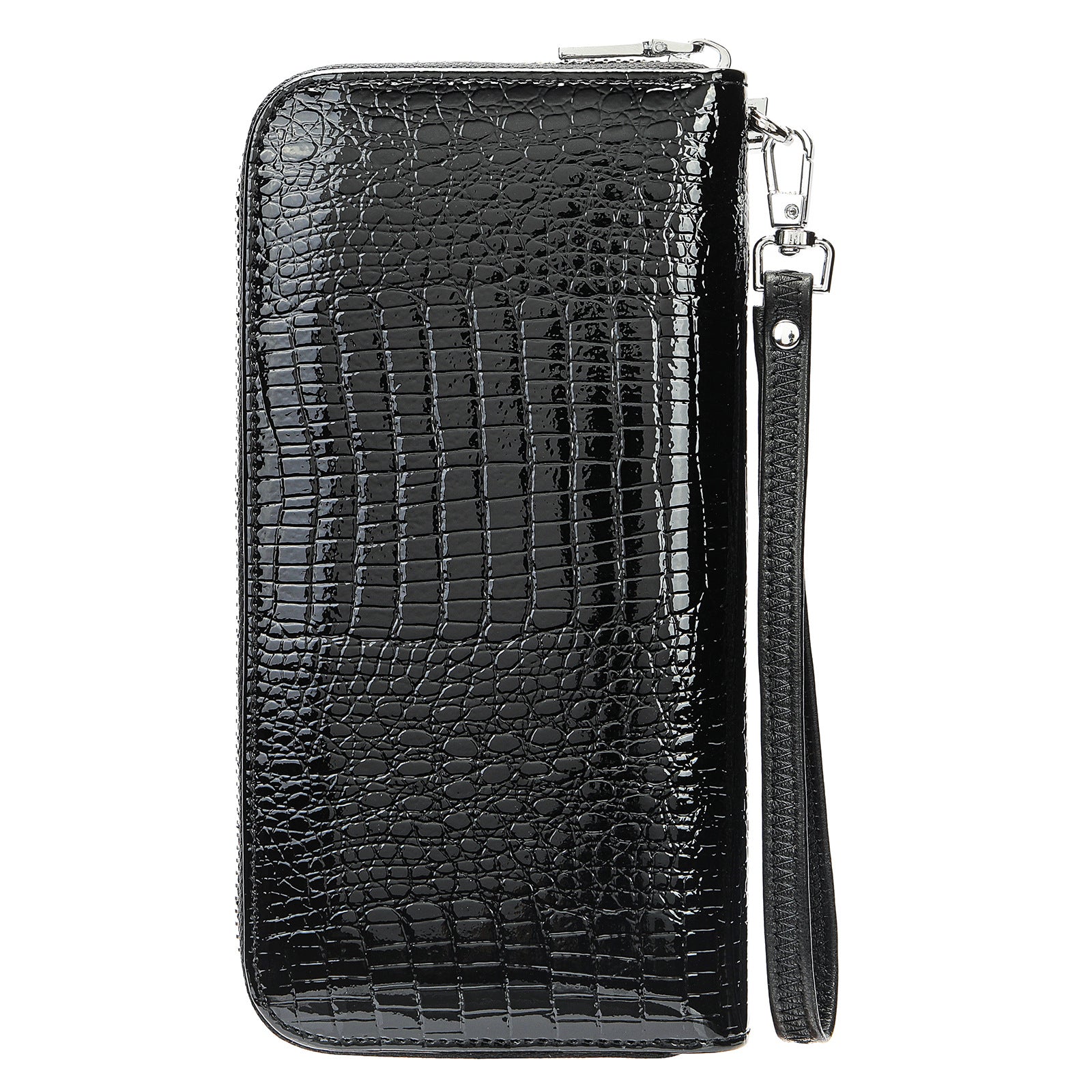 Maronte Genuine Leather Women's Wallet Long Zipper Mobile Phone Bag Fashionable Simple Clutch Bag Patent Leather Coin Purse