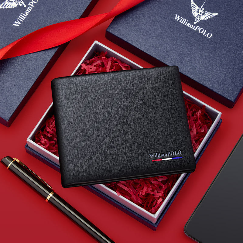 King Paul Genuine Wallet Men's Short Genuine Leather Money Clip New Cowhide Light Luxury High-end Wallet Gift