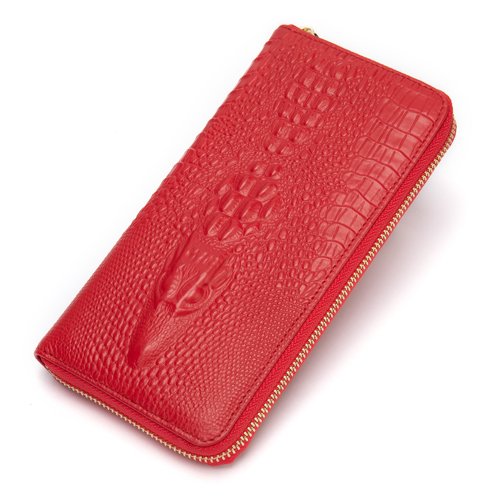 Men's Long Wallet Genuine Leather Crocodile Pattern Business Multi-Card Holder Clutch Top Layer Cowhide Wallet For Men