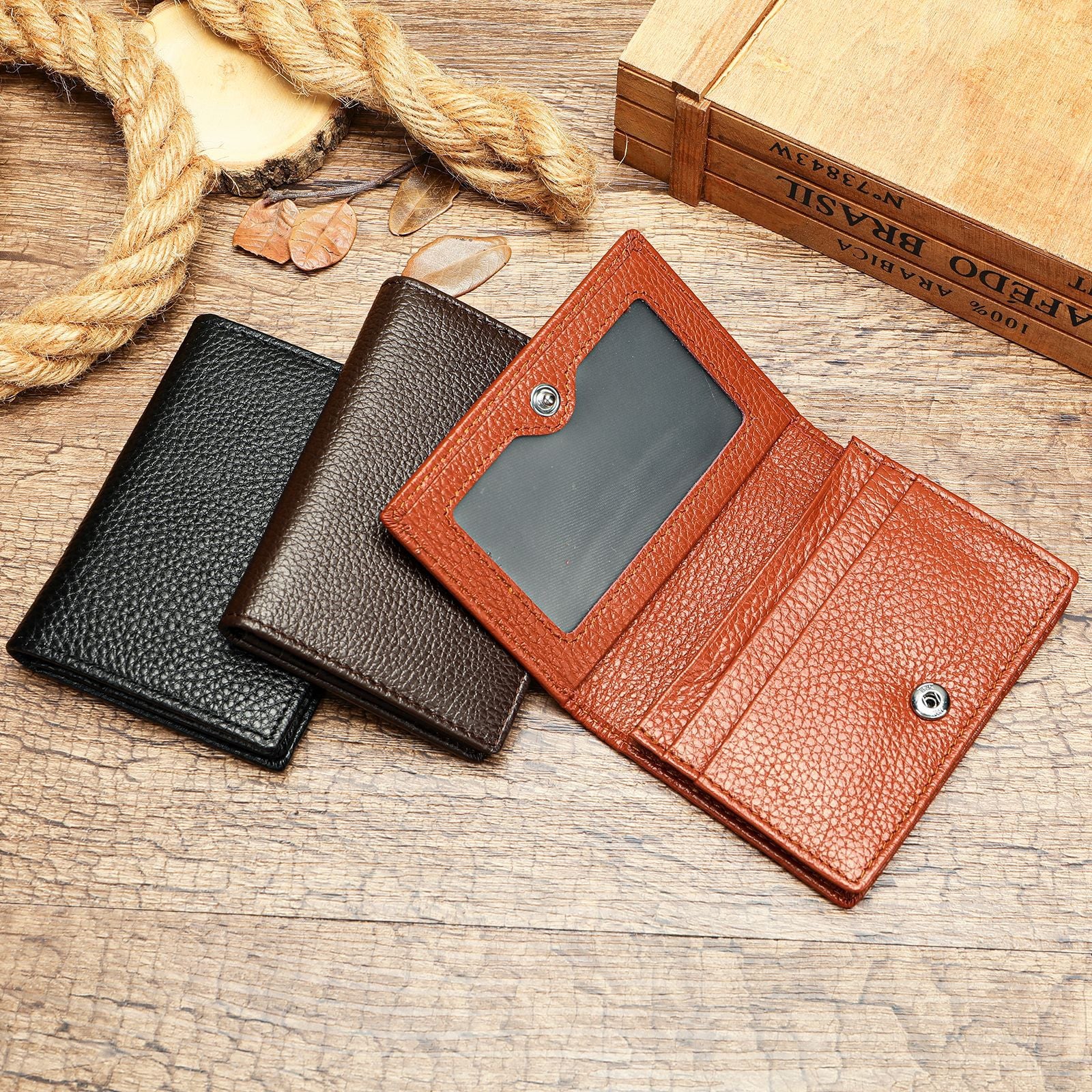 Marent Genuine Leather Card Bag Compact ID Bag Portable High-end Niche Genuine Leather Men's And Women's Cowhide Card Case Wallet