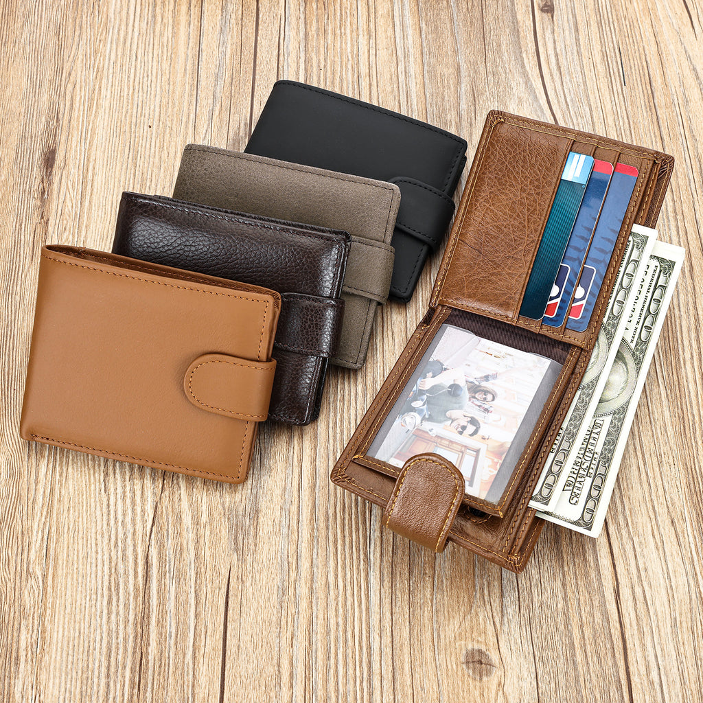 Marent Genuine Leather Men's Wallet Short Coin Purse Multi-Card Wallet Top Layer Cowhide Wallet For Men