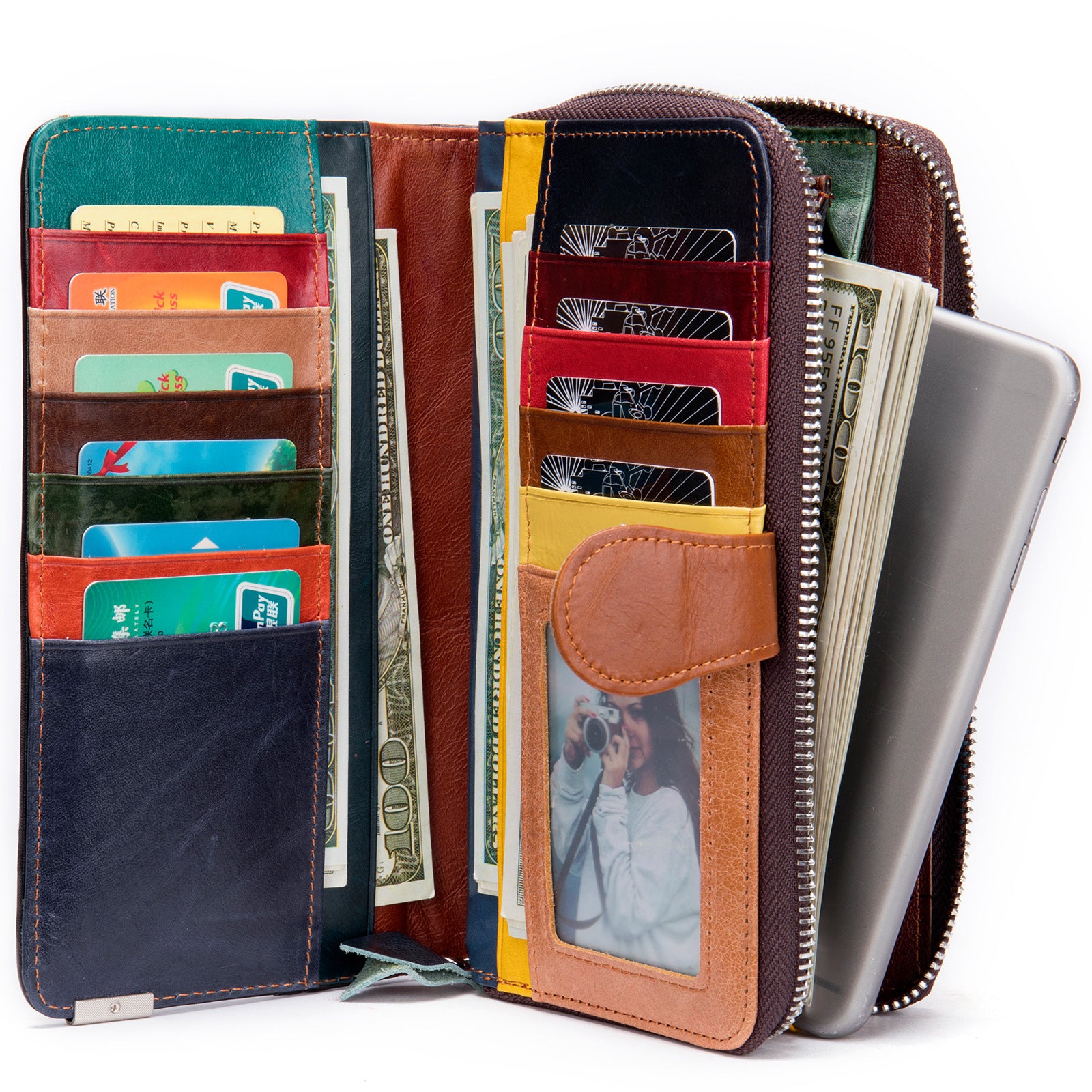 Women's High-end Leather Wallet Large Capacity Wallet Wallet Cowhide Coin Purse