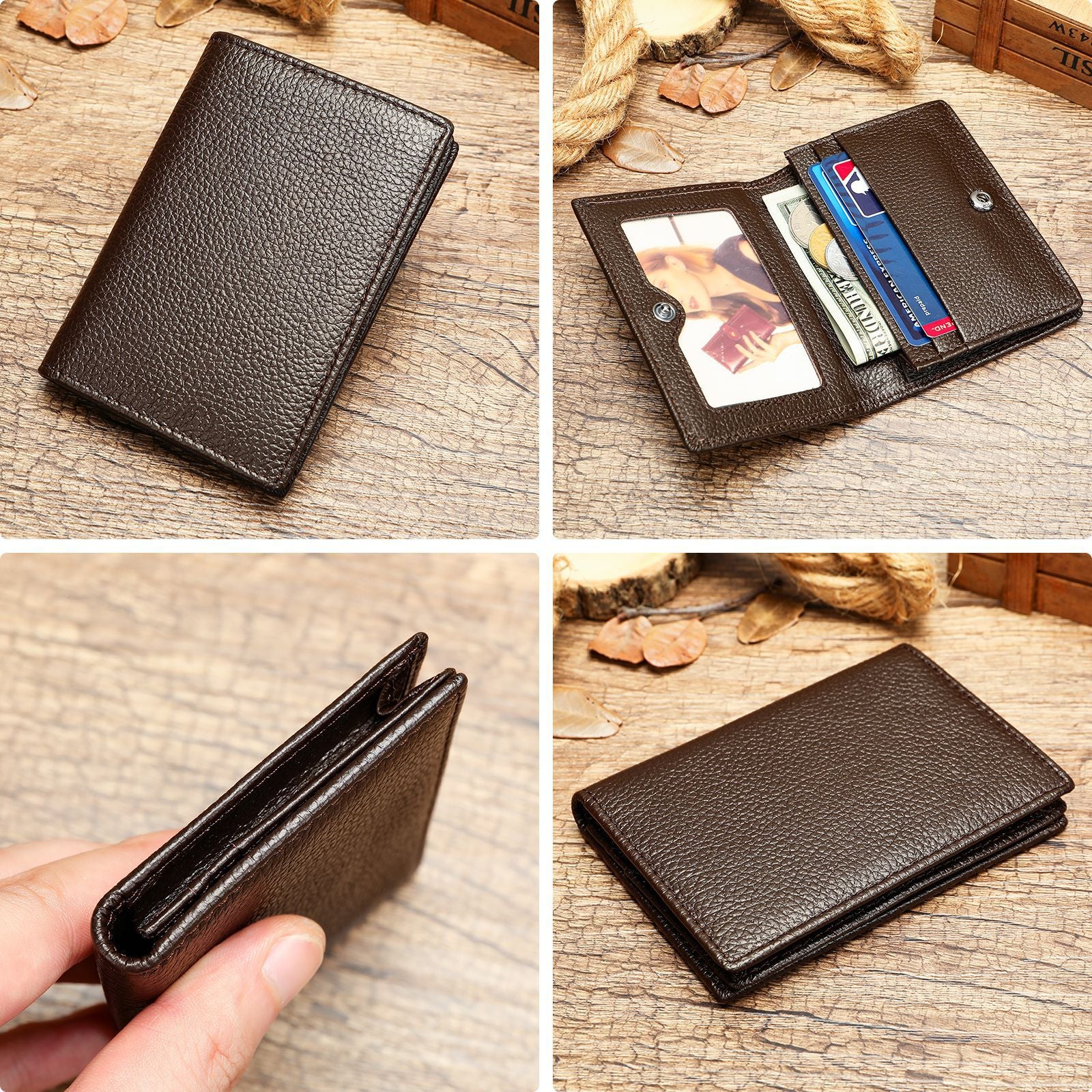 Marent Genuine Leather Card Bag Compact ID Bag Portable High-end Niche Genuine Leather Men's And Women's Cowhide Card Case Wallet