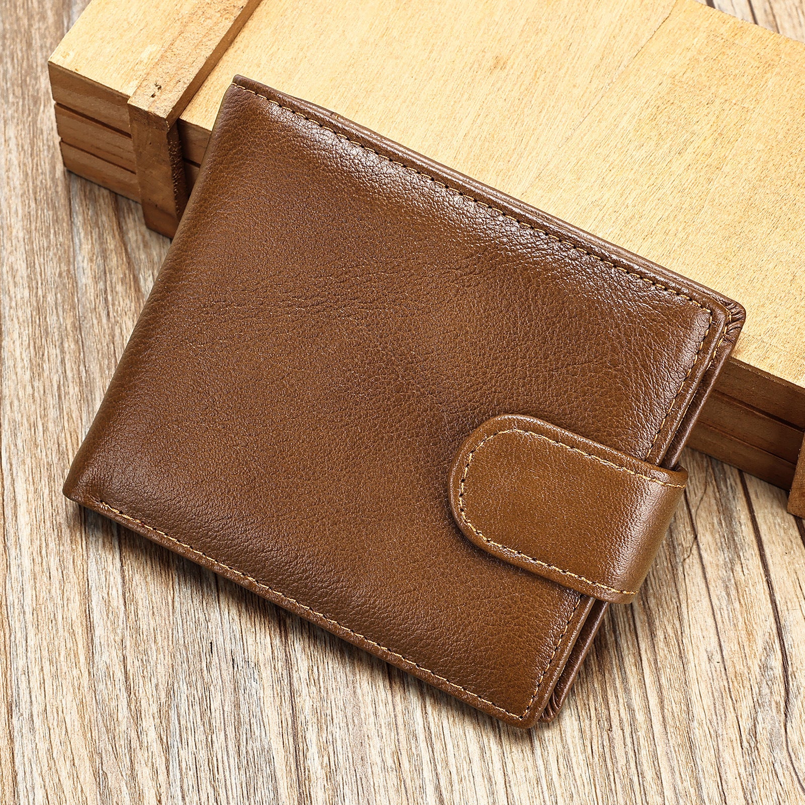 Marent Genuine Leather Men's Wallet Short Coin Purse Multi-Card Wallet Top Layer Cowhide Wallet For Men